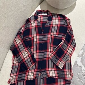 Women’s Red and Black Plaid Shirt